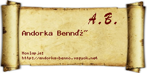 Andorka Bennó névjegykártya